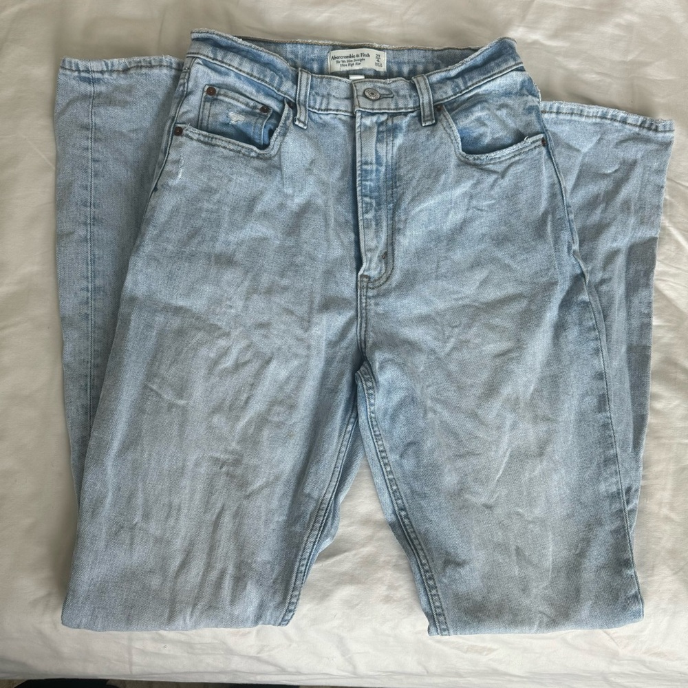 Abercrombie 90’s Slim Straight Ultra High Rise Curve Love Sz 27